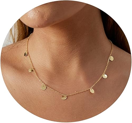 Collar MIDEEO con colgante de hoja de oro de 14 quilates, para mujer, delicado sol y estrella del norte, gargantilla con forma de gota y rayo,
