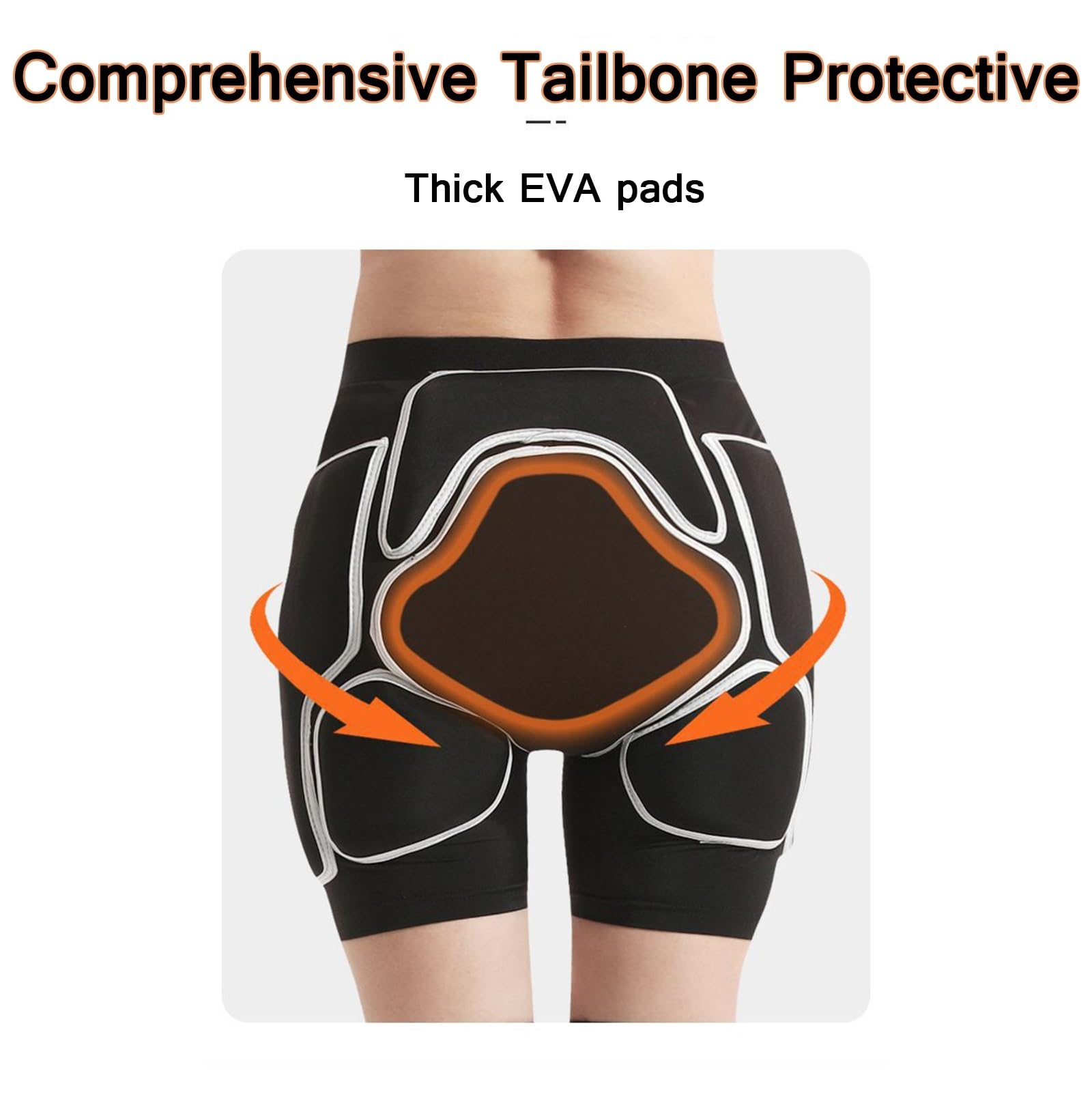 Shorts Rembourrés pour le Vélo Short À Coussinets Protection EVA Short D'impact pour Snowboard pour Ski Snowboard Skateboard Hommes Femmes Jeunes Enfants