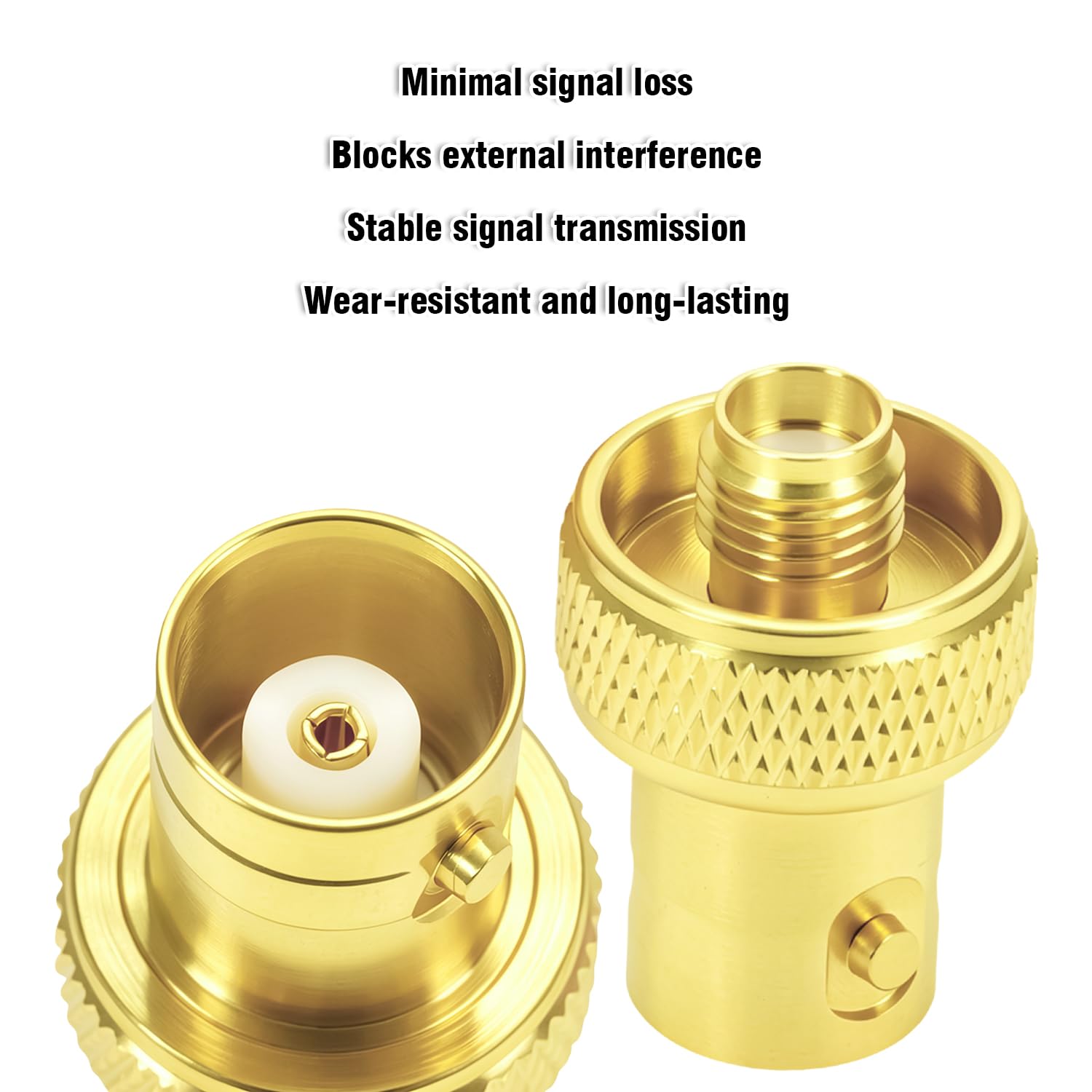 2 Adattatori Coassiali SMA Maschio A BNC Femmina Placcati Oro, 50 Ohm, Per Radio E Walkie-talkie