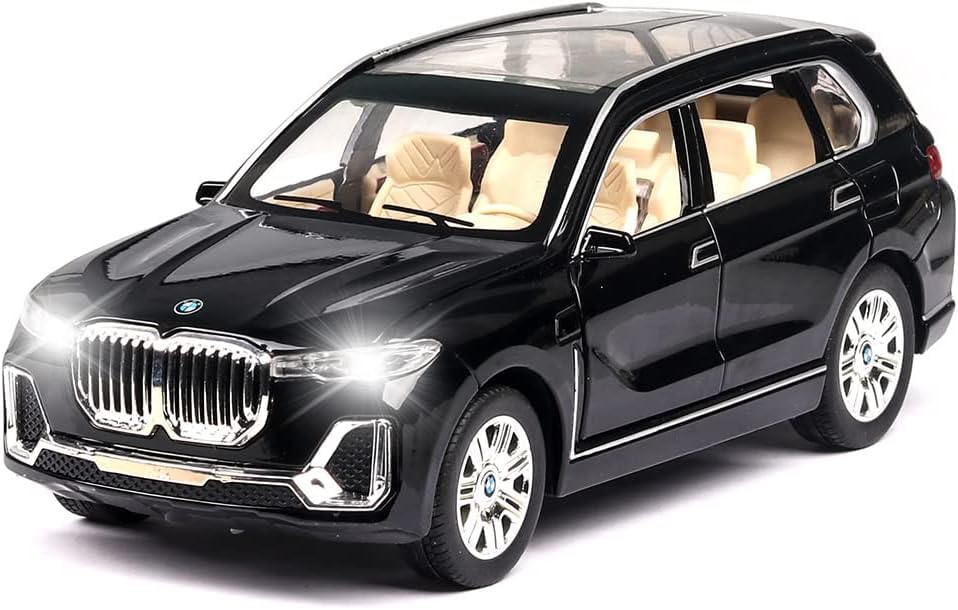 Image of DEOXY Bmw X7 Suv 1:32 Scale Model Car Exclusive Alloy Metal Pull Back Die-Cast Car Diecast Metal Pullback Toy Car With Openable Doors & Light Music Best Gifts Toys Kids, Black