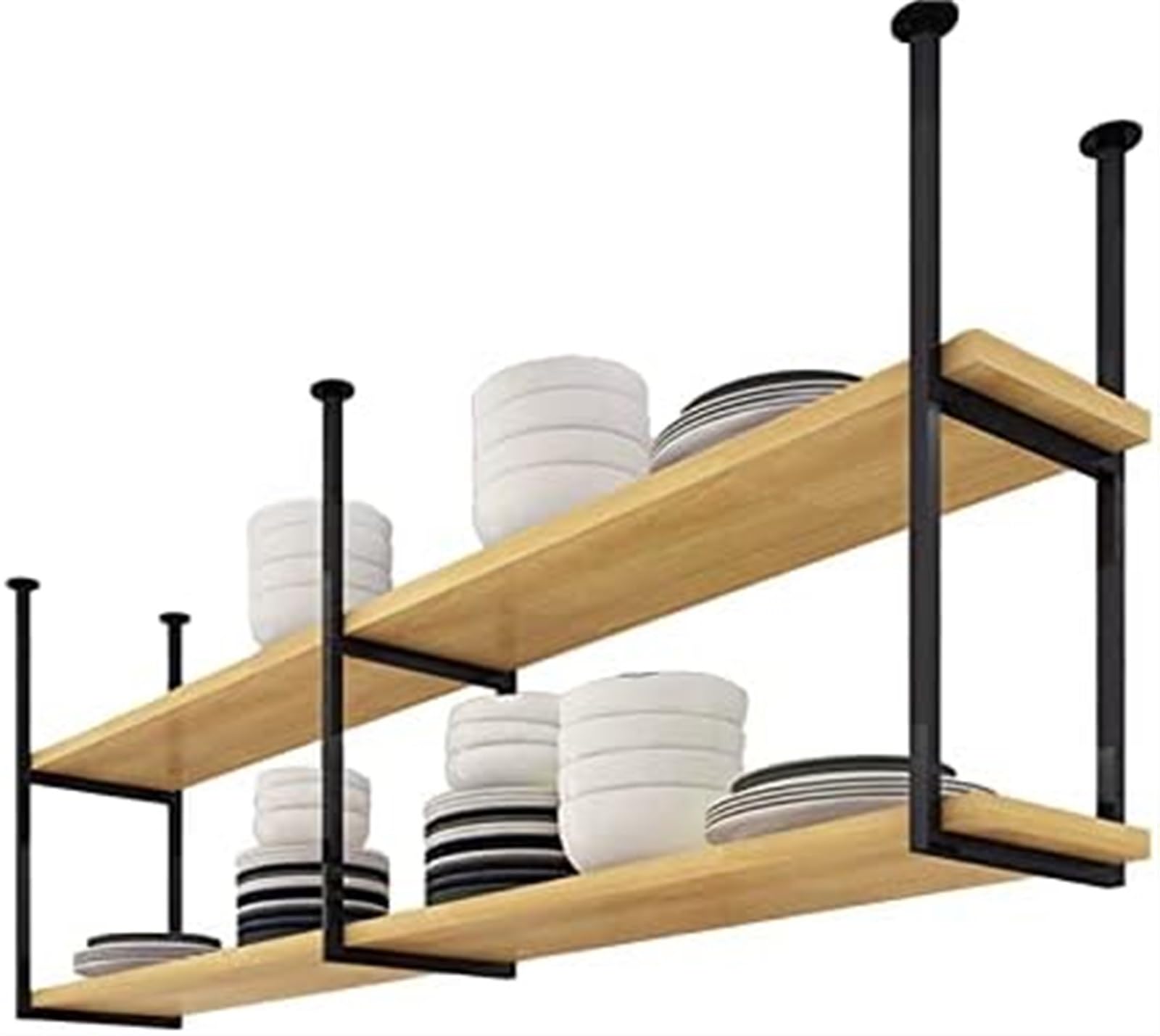 Support mural et plafond pour bouteilles de vin en bois de style LOFT
