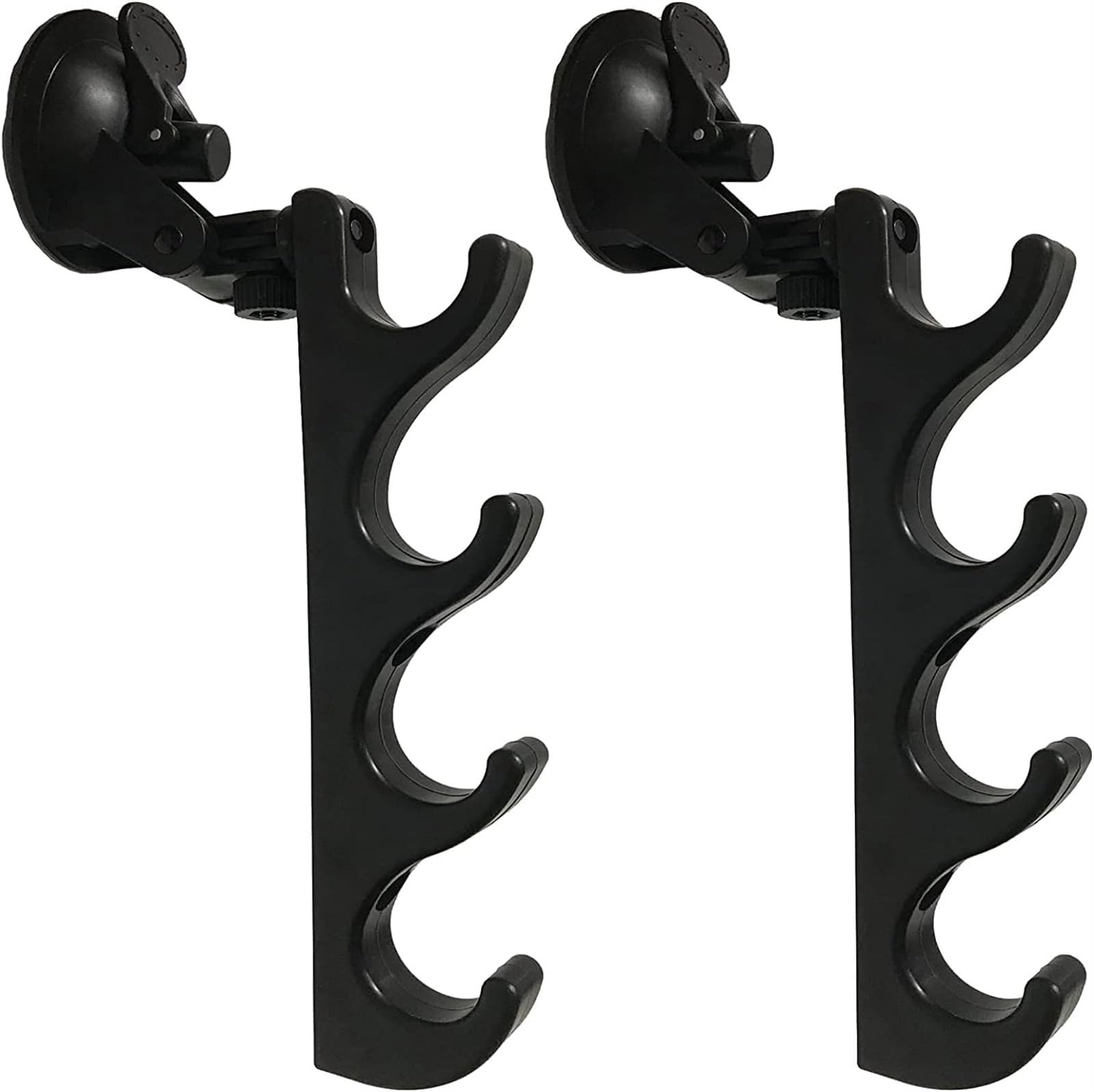 THE WHITE SHOP 2PCS-Adjustable Horizontal Fishing Rod Storage Rack Holder with Suction Cups Attach for Vehicle Car/Truck/SUV/Boat/Smooth Glass - to Hold 4 Fishing Rods - Easy to Install