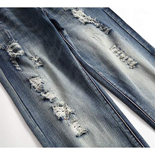 Andongnywell Mens Ripped Jeans Skinny Distressed Destroyed Slim Fit Biker Jean Hip Hop Holes Denim Jeans Pant4