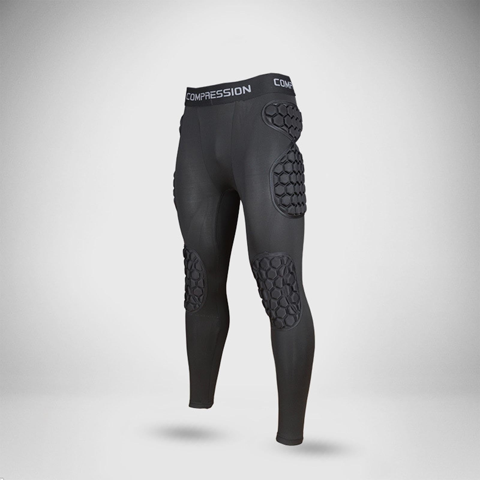 F Fityle Pantalon de Protection pour Gardien de But de Football, Rembourrage des Genoux et des Cuisses, Pantalon Multifonctionnel à Motif Hexagonal renforcé en