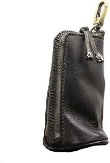 Leather Coin Pouch, Bucket Type Leather Coin Pouch Leathers Coin Purse Men First Layer Cowhide Vintage Coin Purse (Black)
