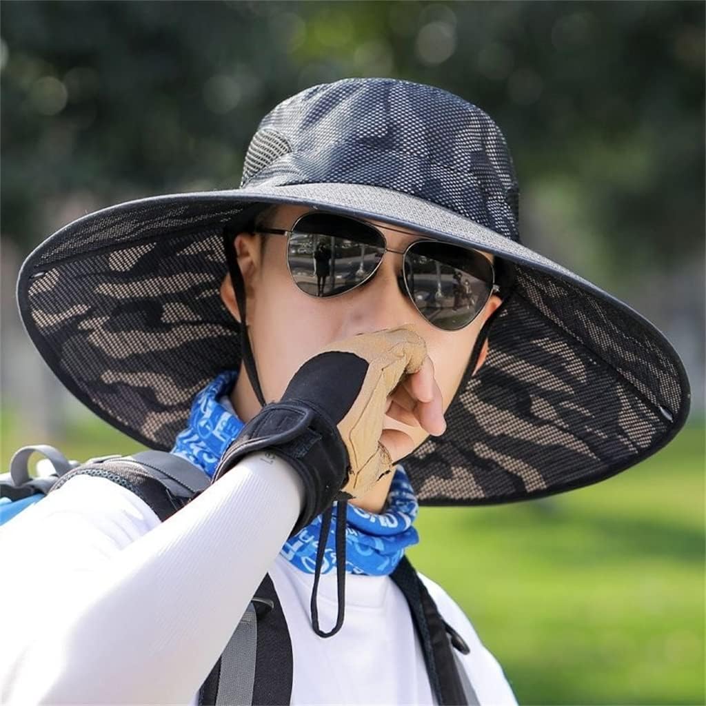 HBJWOV Sun Hat Men's Hat Fishing Hat Outdoor Sun Hat Big Brim Sun Hat Big Hat Around