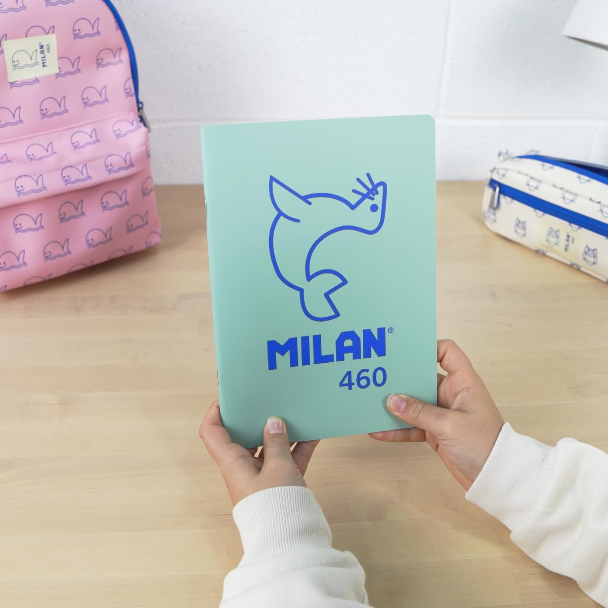 MILAN® A5 Stapled Notebook, Lined Paper, 24 Sheets of 95 g/m², 460since 1918 Collection, Green      Perfect Paperback