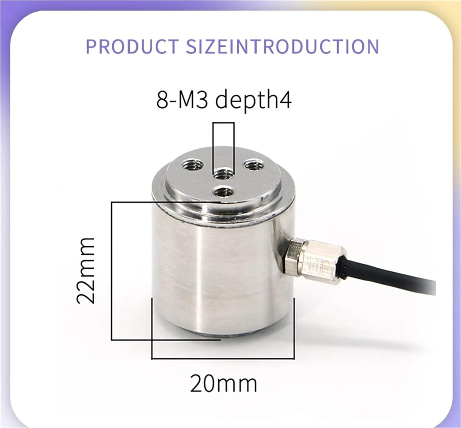 Mini Column Type Load Cell Pressure/Weighing Sensor 0-200KG Φ20mm Easy to Install for Electronic Scale Robot Automatic System(0-200KG)