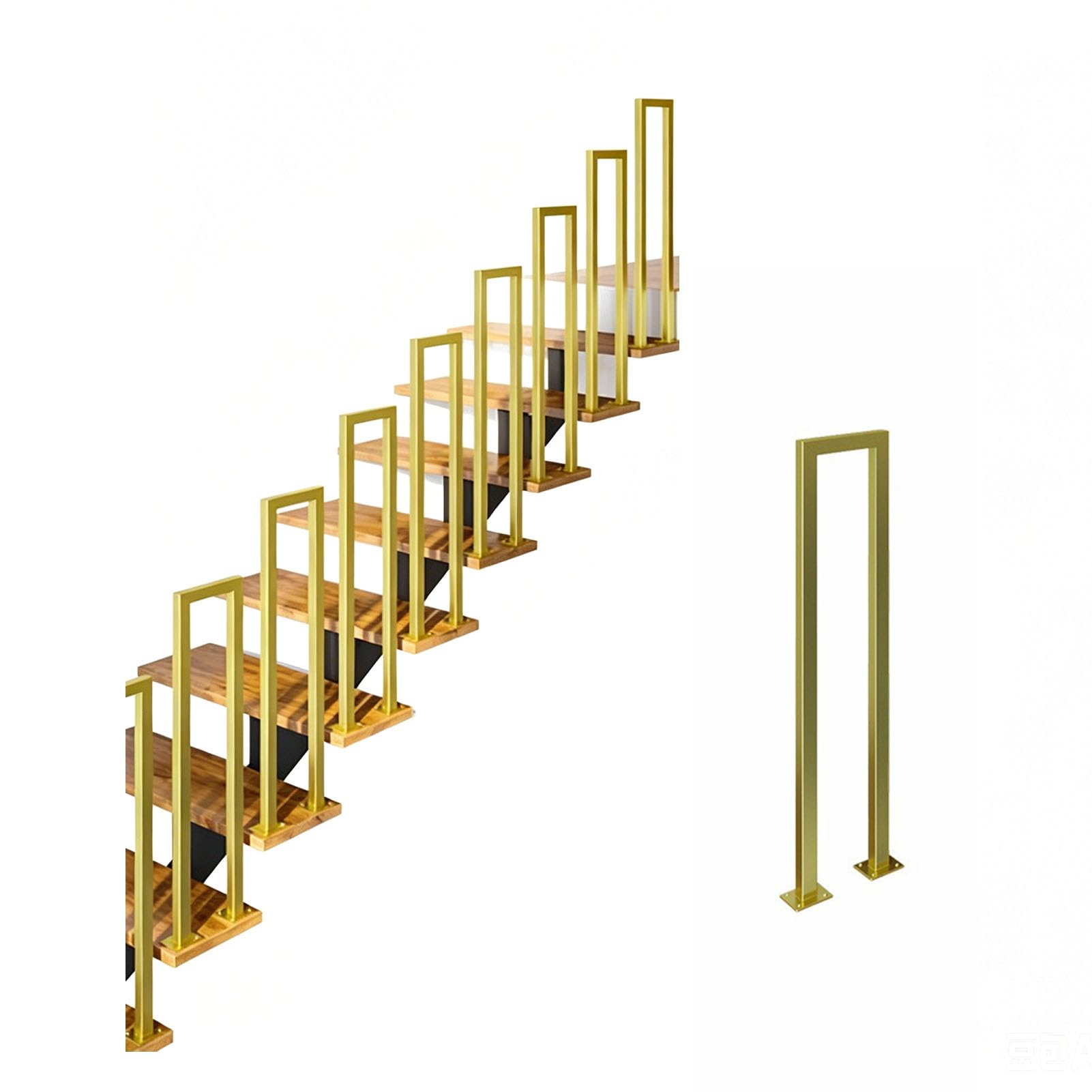 TBATM Stair Railing Indoor, U-Shaped Handrail Railing