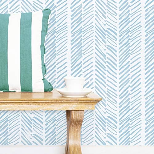 Guvana Line Peel and Stick Wallpaper Blue and White Wallpaper Stripe Contact Paper 17.7"x118" Self Adhesive Wallpaper Removable Contact Paper Decorative Wallpaper for Bathroom Livingroom Covering