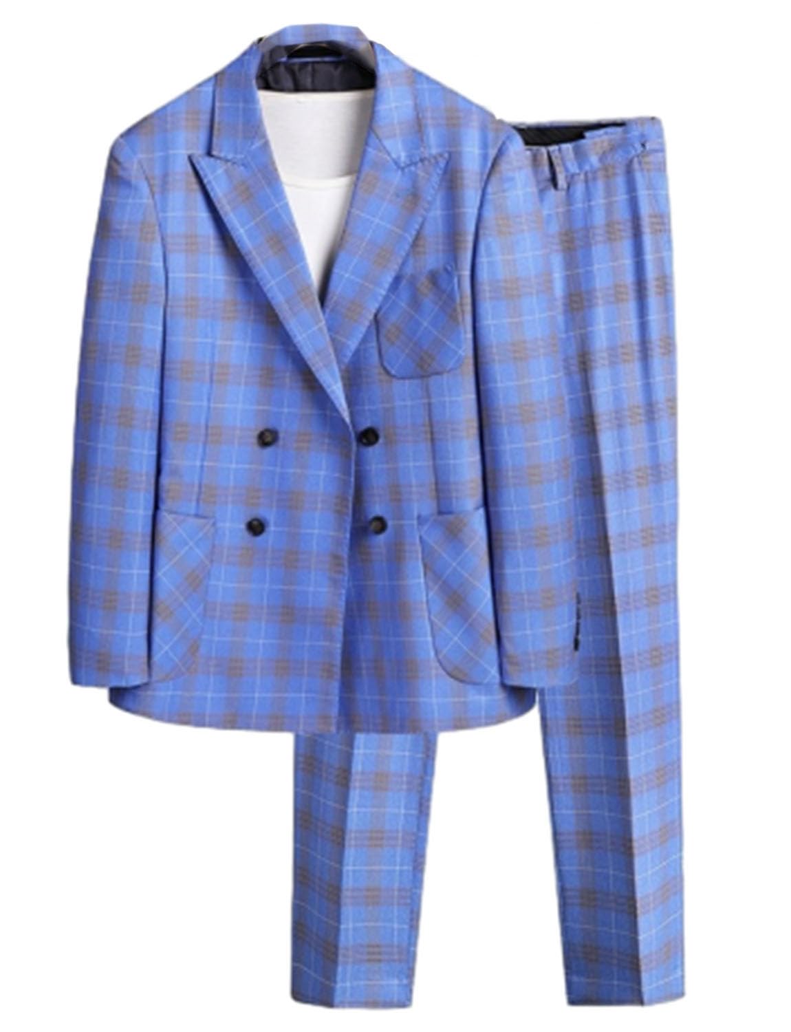 Costume à carreaux pour hommes deux pièces tartan avec veste de smoking