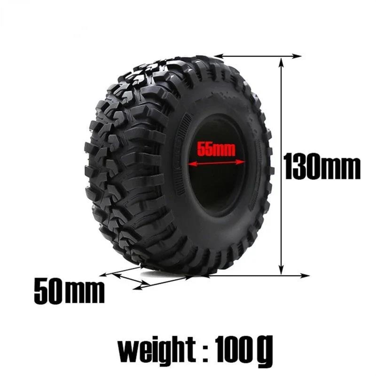 RC Autozubehör Für Trxs, Für Trx4, Für Axial, Für SCX10 90047 D90 D110 TF2 RR10, 130 Mm, 2, Zoll, Gummifelsenreifen, Reifen Für 1:10 RC-Upgrades, Teile, Zubehör