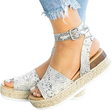 Amazon Co Jp 女性のオープントゥアンクルストラッププラットフォームウェッジサンダル 夏の麻のロープの墓の厚い魚の口の大きさのサンダル 女性の開いたつま先のカジュアル足首のサンダル ウェッジヒール3 5 Cm Size 41 Color D シューズ バッグ