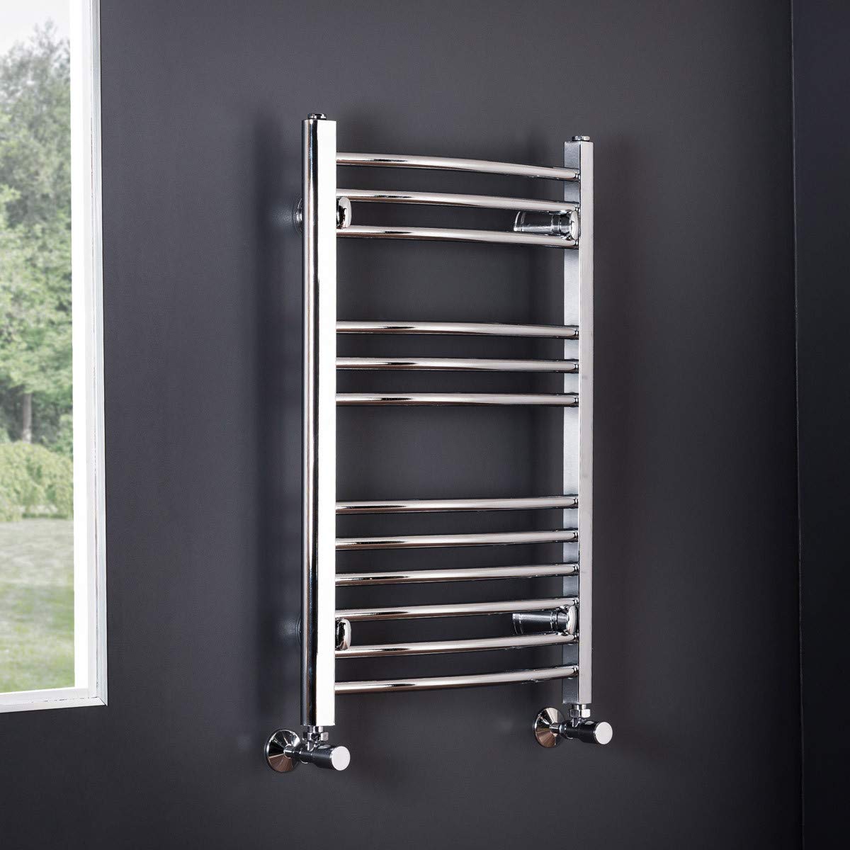 Nrg Curved Bathroom Heated Towel Rail Radiator Rad Warmer Central Heating Ladder 750 X 495Mm Chrome