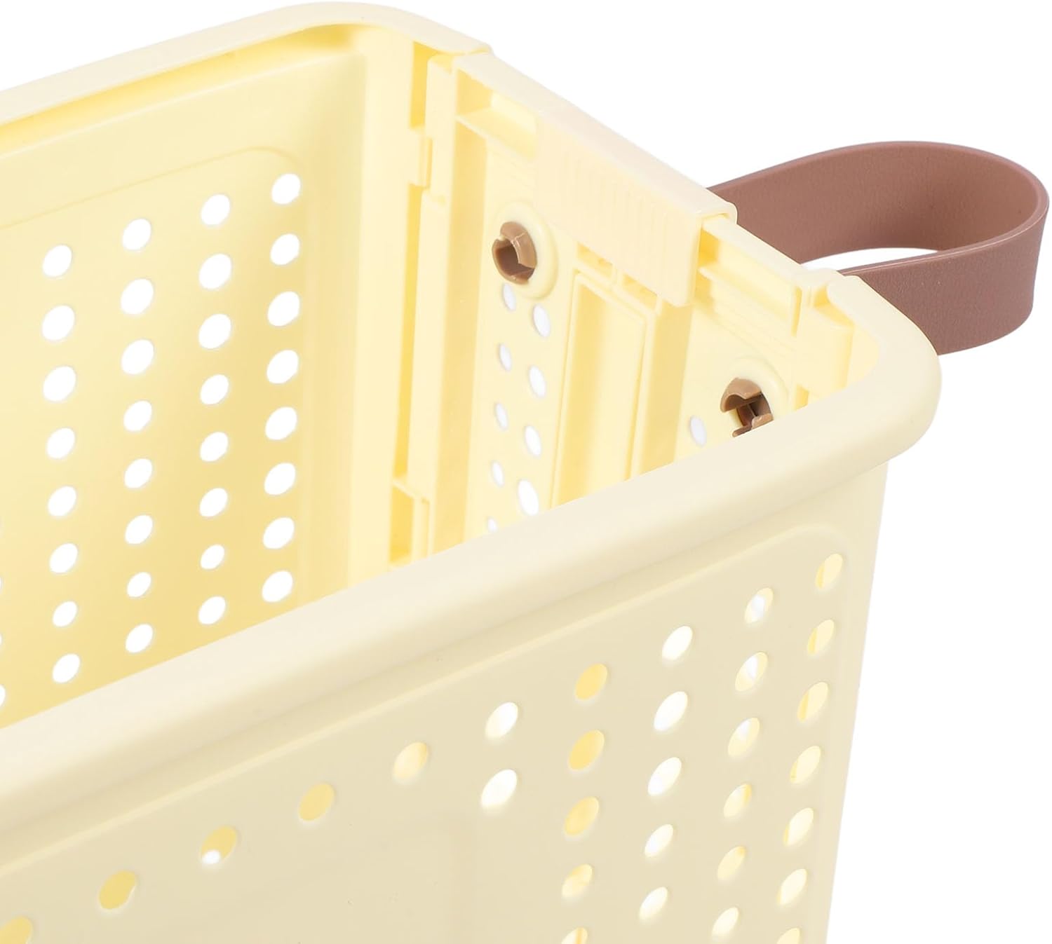 Slim Laundry Basket Foldable Space Saving, Narrow Clothes Hamper for Bathroom Corner, Sturdy PP Plastic, Cream White, No Wheels (No wheels)