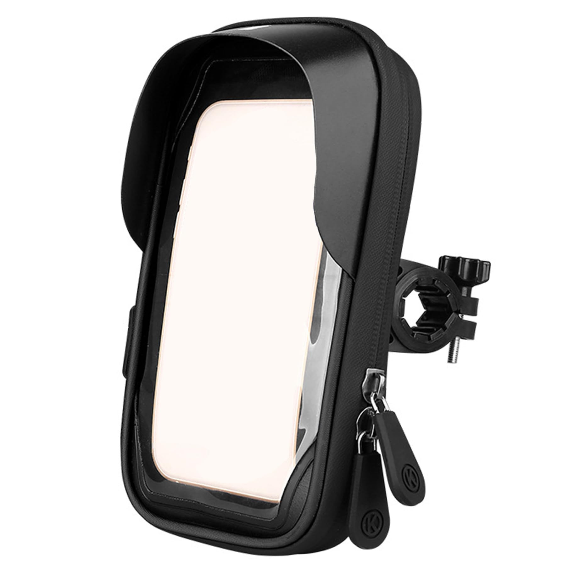 Bike Phone Bag, 3.5x7" Waterproof TPU Bike Phone Holder Bag with 6.4" Touch Screen, 360° Rotatable Zippered Bike Bag with Earphone Hole for Handlebar,