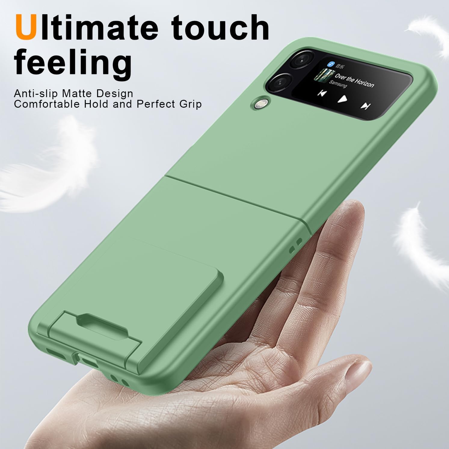 Galaxy Z Flip 5 5G Case with Stand,Military-Grade Protective Case,Lightweight,Slim Fit Drop Protection Rugged Shockproof Cover for Samsung Galaxy Z Flip 5 5G,Light Green 6-Z Flip5-05