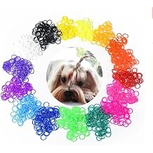 Pet Dog Stretchy Rubber Bands, 600pcs - Puppy Elastics Ties Pony Tail Holders Hair Accessories for Doggy Grooming Top Knots Ponytails Braids and Dreadlocks