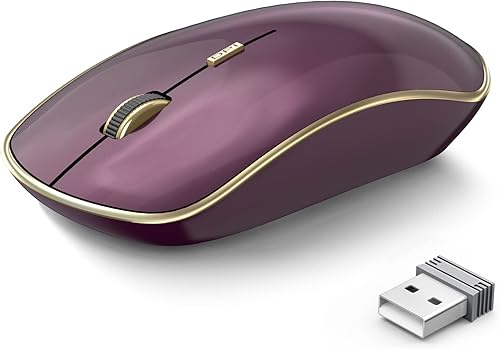 J JOYACCESS Mouse inalámbrico para laptop, mouse silencioso inalámbrico delgado de 2.4G, mouse inalámbrico portátil de 3200 DPI, mouse inalámbrico