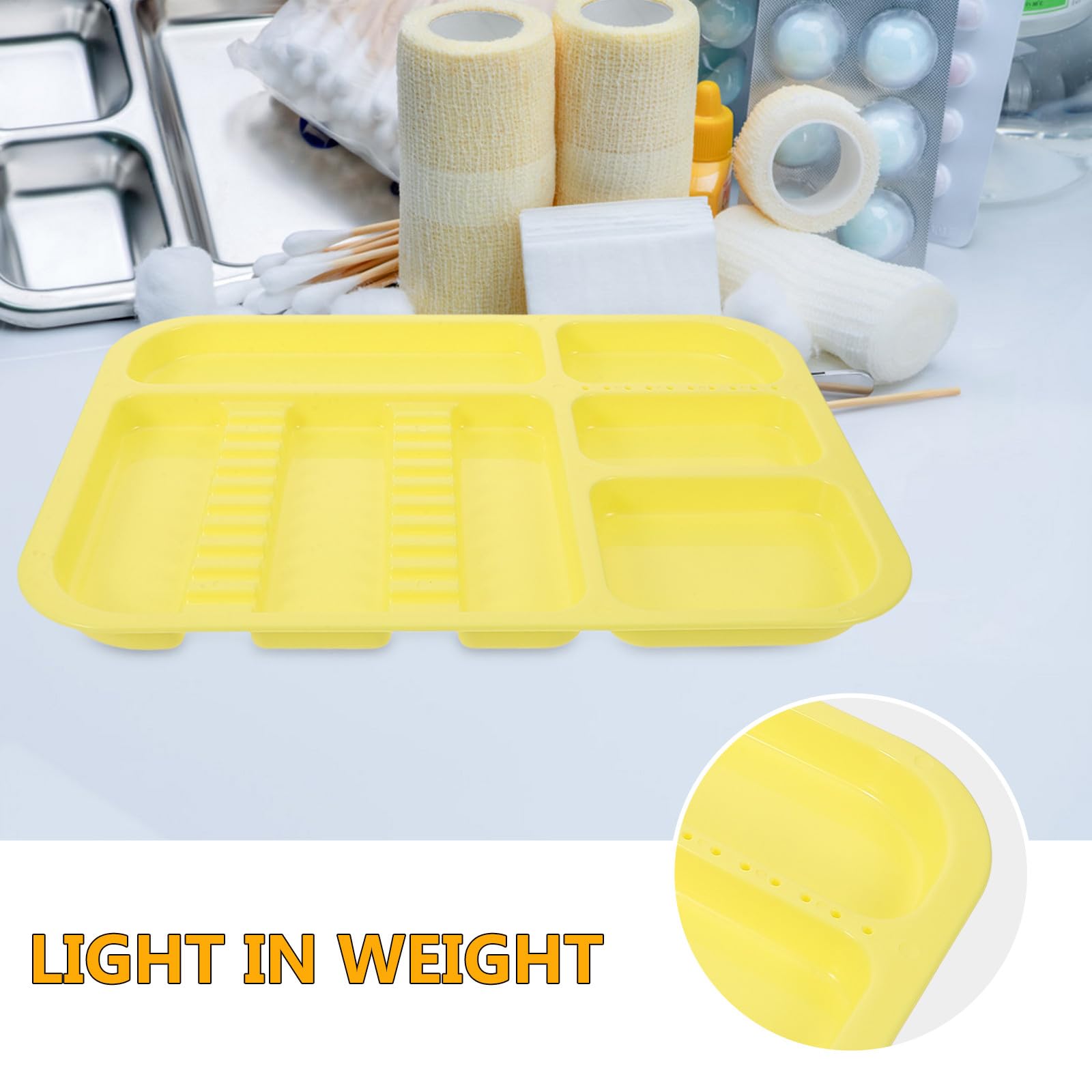Plateaux Compartimentés Organisateur Polyvalent et Élégant en Plastique Pp Lot de 2 pour Instruments pour Rangement et Conservation