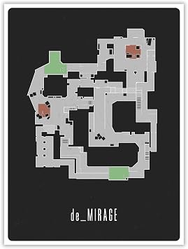 SnooozeWorks CS Mirage Map Poster - Premium Gaming Wall Art, Unframed Perfect Decor for Gamers 12"x18"
