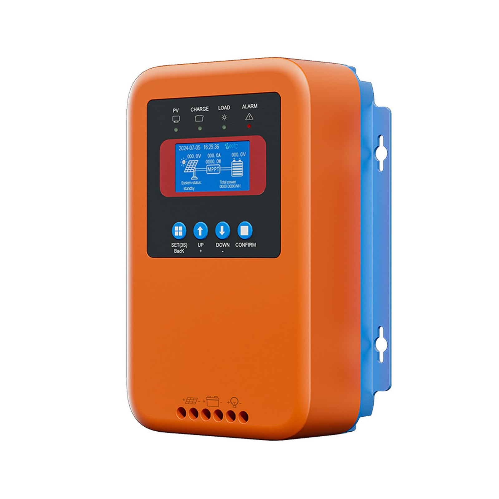 Kontroler ładowania słonecznego MPPT, inteligentny regulator słoneczny z wyświetlaczem LCD i automatycznym rozpoznawaniem napięcia 12 V/24 V/36 V/48 V, 99% sprawnością konwersji