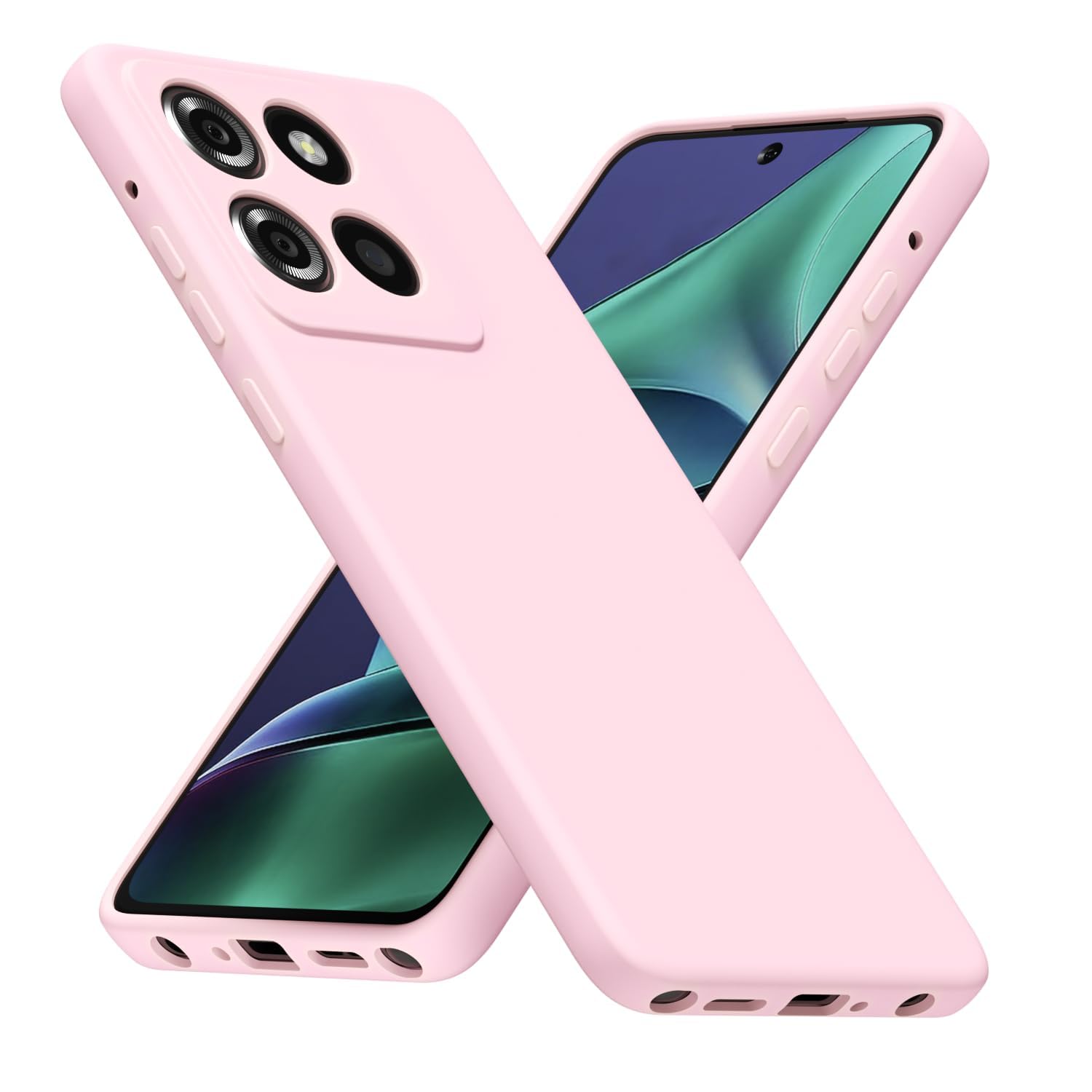 Photo 1 of LoeoeL for Motorola Moto G Stylus 2025/ G Stylus 2026 Phone Case Silicone, Minimalist Ultra Thin Slim Soft Rubber Gel Solid Color Matte TPU Cute Case for Women, Girly Aesthetic Design, Light Pink