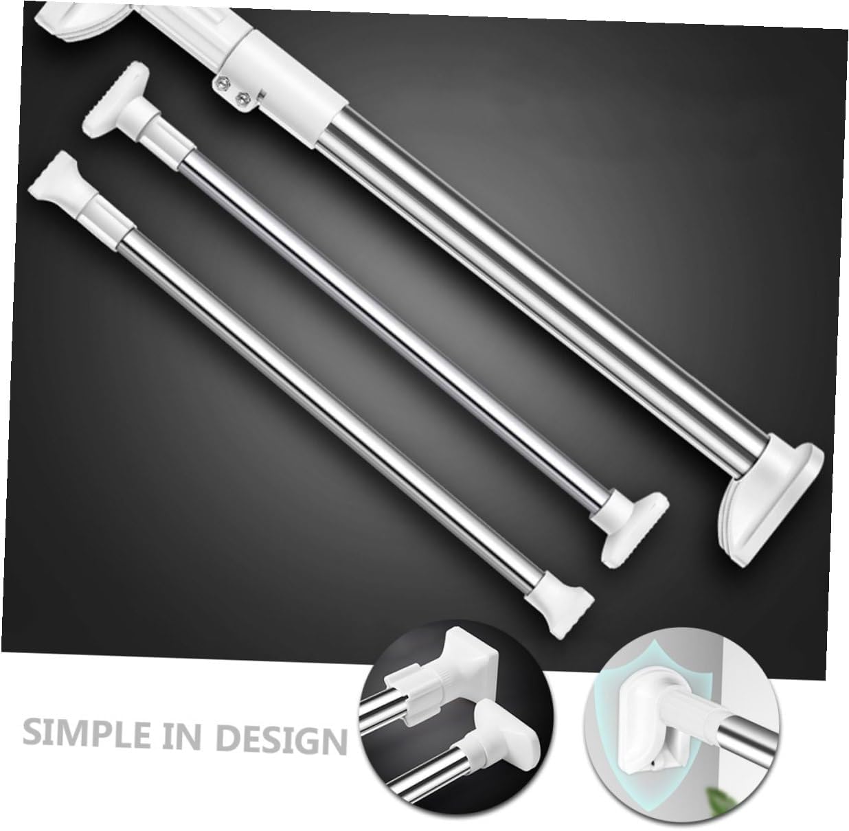 Adjustable Telescopic Clothesline Pole Wardrobe Rod for Closet Cupboard Bathroom Lightweight Easy for Home Office Use