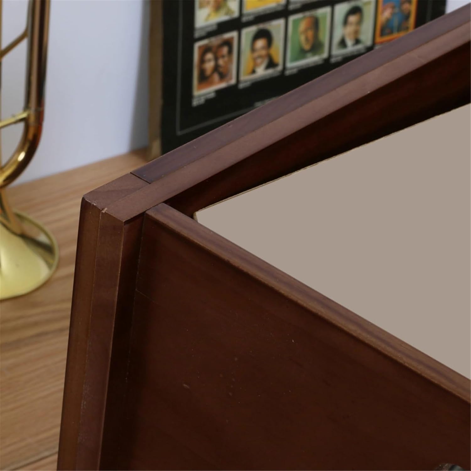 Record Holder Multi-functional Vinyl Record Storage Rack Chinese Style Wooden CD Albums Box Record Display Rack