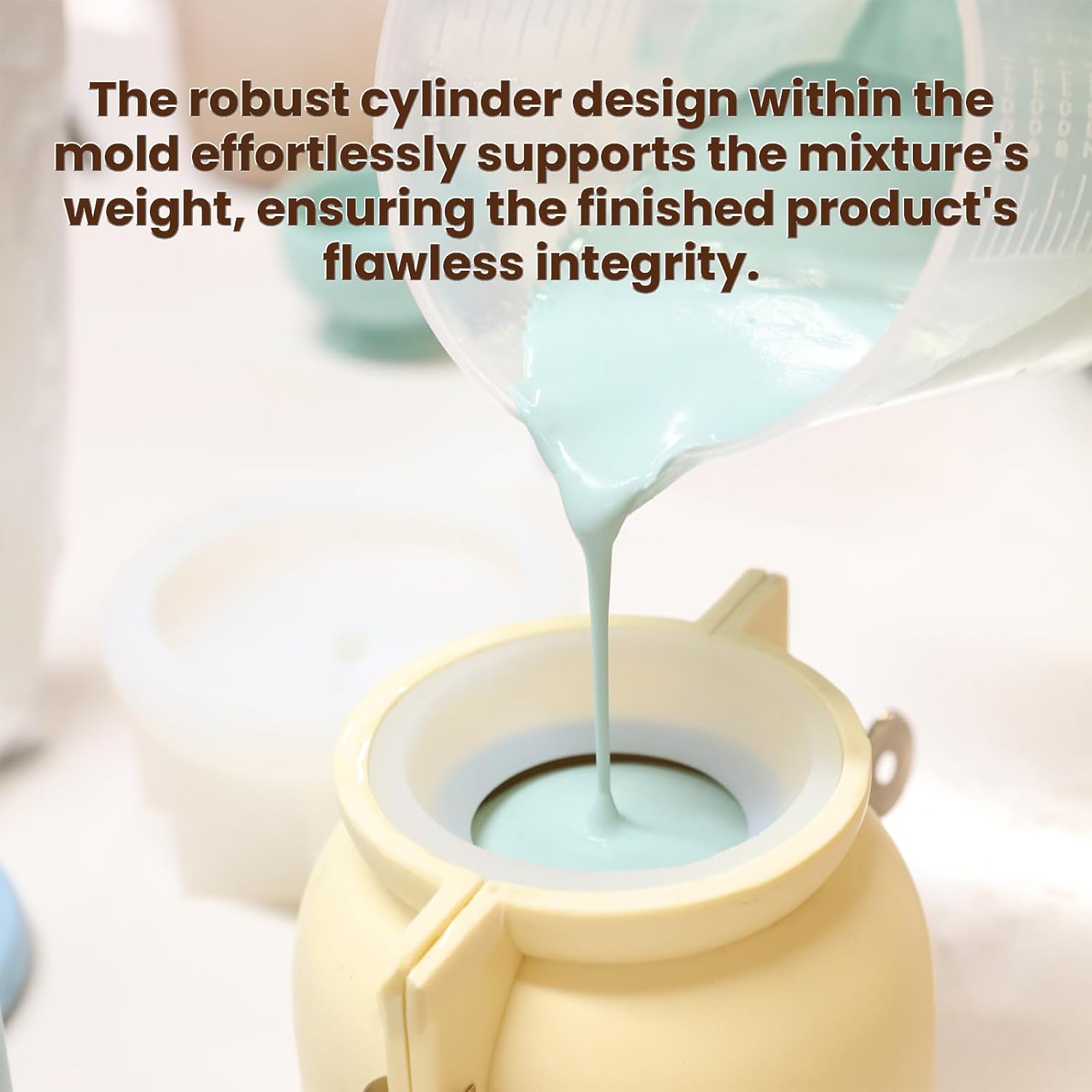 Boowan Nicole Silicone Mold for Concrete Candle Jars - Create Stylish and Durable Candle Containers - Flexible and Easy-to-Use Mold for DIY Candle Making - Elevate Your Home Decor (SH0999-1SH0999-2)