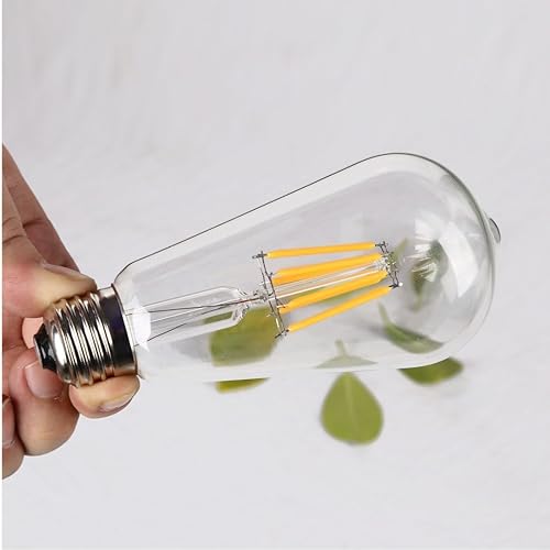 Miniatura 4 de ZYCYLIGHT Bombilla LED regulable, bombilla LED Edison de 6 W, equivalente a incandescente de 60 vatios, bombilla de filamento LED vintage de 6 W,