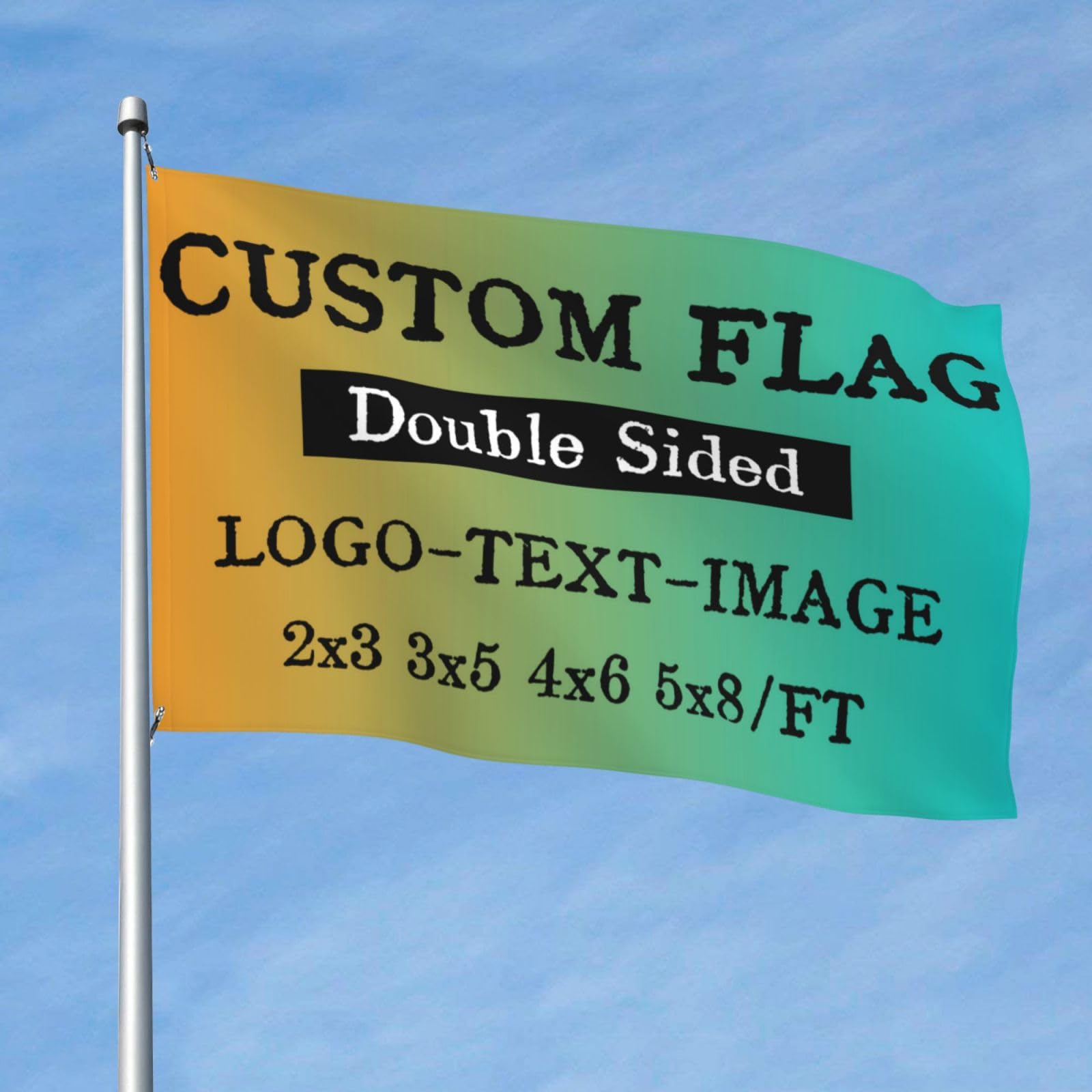 Custom Flags & Personalised Banners - Design Your Own Personalised Flag, Add Your Own Logo/Text/Photo for Business Holiday Home Decorations - 2x3 Ft - Single Sided