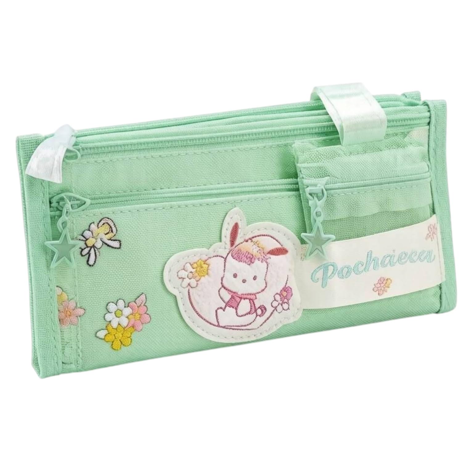 Multi-Compartment Kawaii Pencil Case, Large Capacity 4-Zip School Stationery Organizer with Mesh Pocket, Oxford Cloth, Cartoon Design-image-26