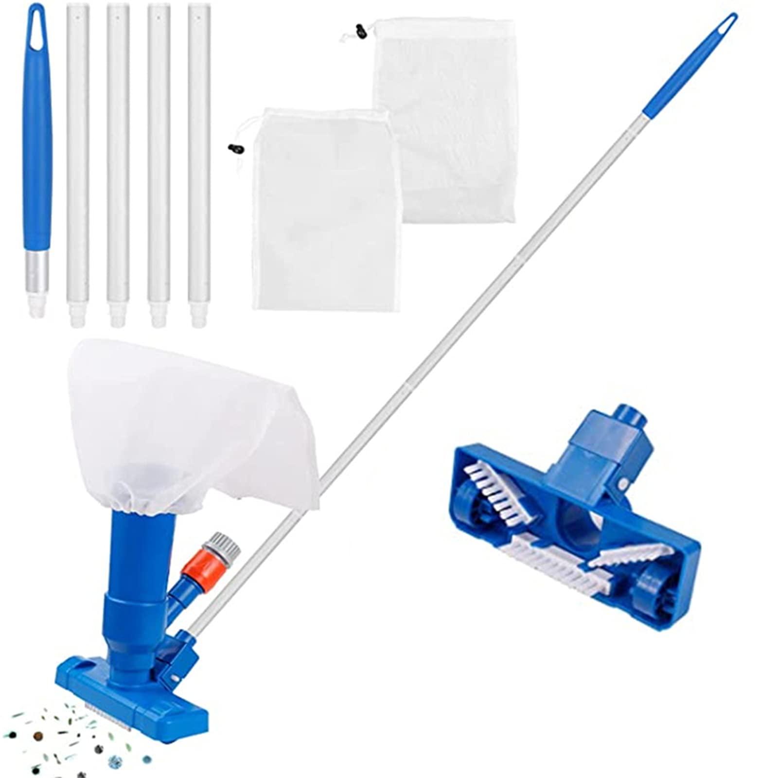 laoonl Pool Vacuum Cleaner, Portable Pool Maintenance Kit, with Brush Portable Mini Vacuum Cleaner Pool Cleaning Accessories with 5 Section Pole