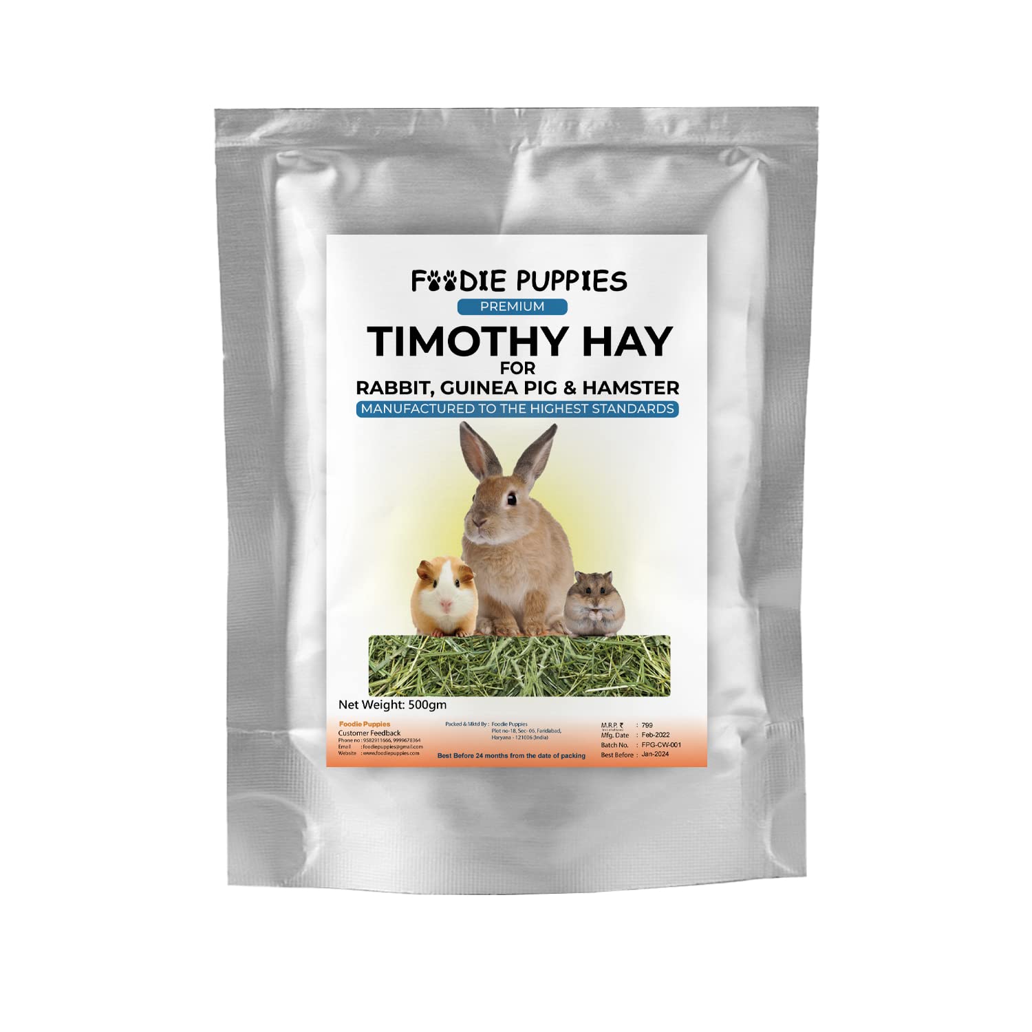 Foodie Puppies Timothy Hay for Rabbit, Guinea Pig & Hamster (500gm) (B09YM6NC98) Amazon Price History, Amazon Price Tracker