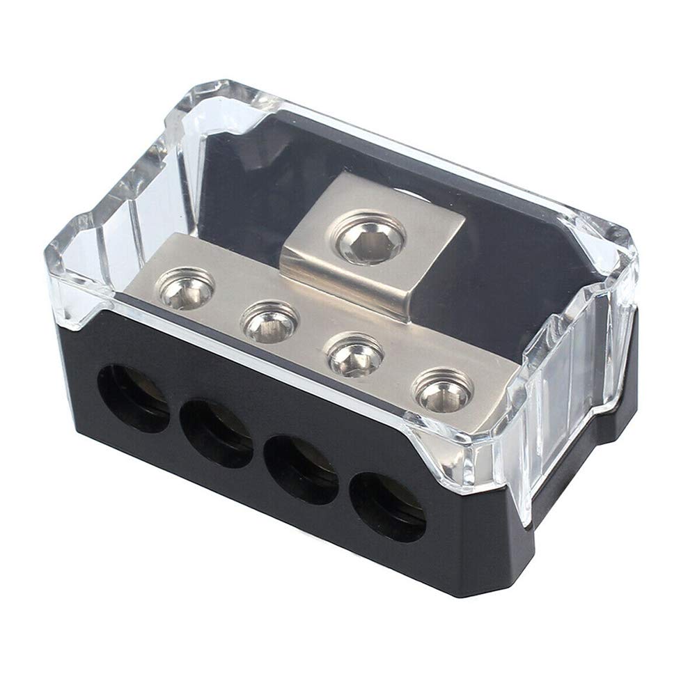 soyond Power Distribution Block, Auto Car Audio Amplifier 1 in 4 Ways 0/2/4 Gauge in 4/8/10 Gauge Out Fuse Holder Circuit Protector Distribution Connecting Blocks