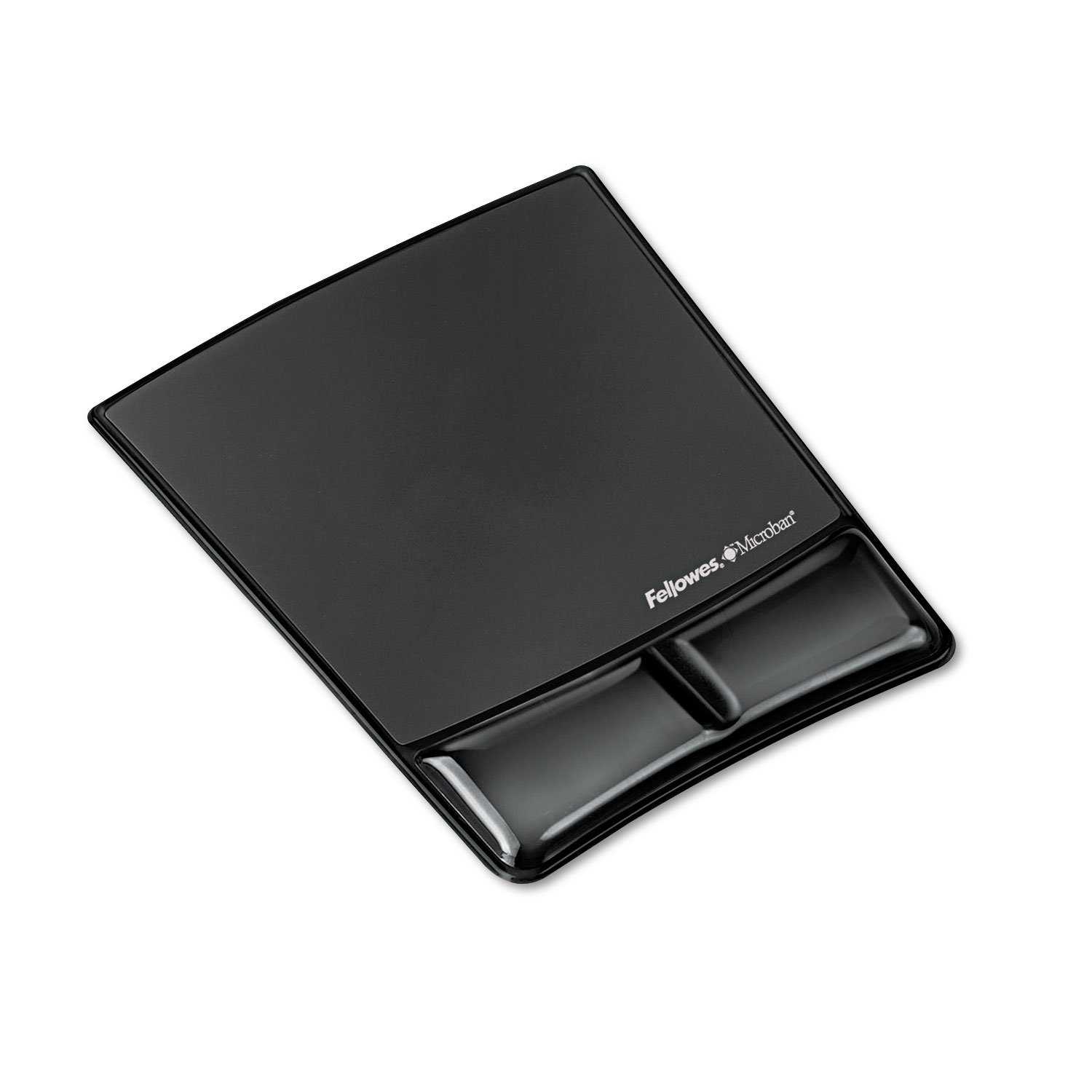 (Clear, Gel) - Fellowes Mouse Pad/Wrist Support with Microban Protection, Black
