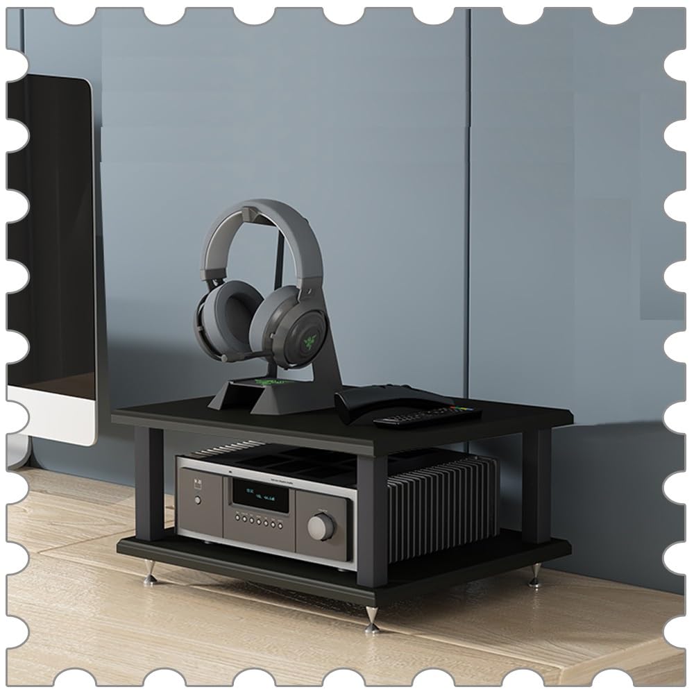 Scaffale multimediale a 2 livelli per console di gioco e lettori DVD - Supporto per Xbox, PS5, Blu-ray e altro ancora - Elegante centro di intrattenimento