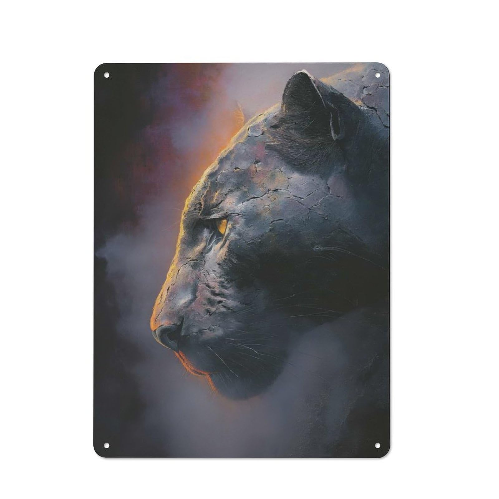 Junmoney Panther Of The Night Soul Retro Metal Sign 40X30cm, Distressed Look Retro Room Decor For Living Room, Hallway, Kitchen Or Cafe