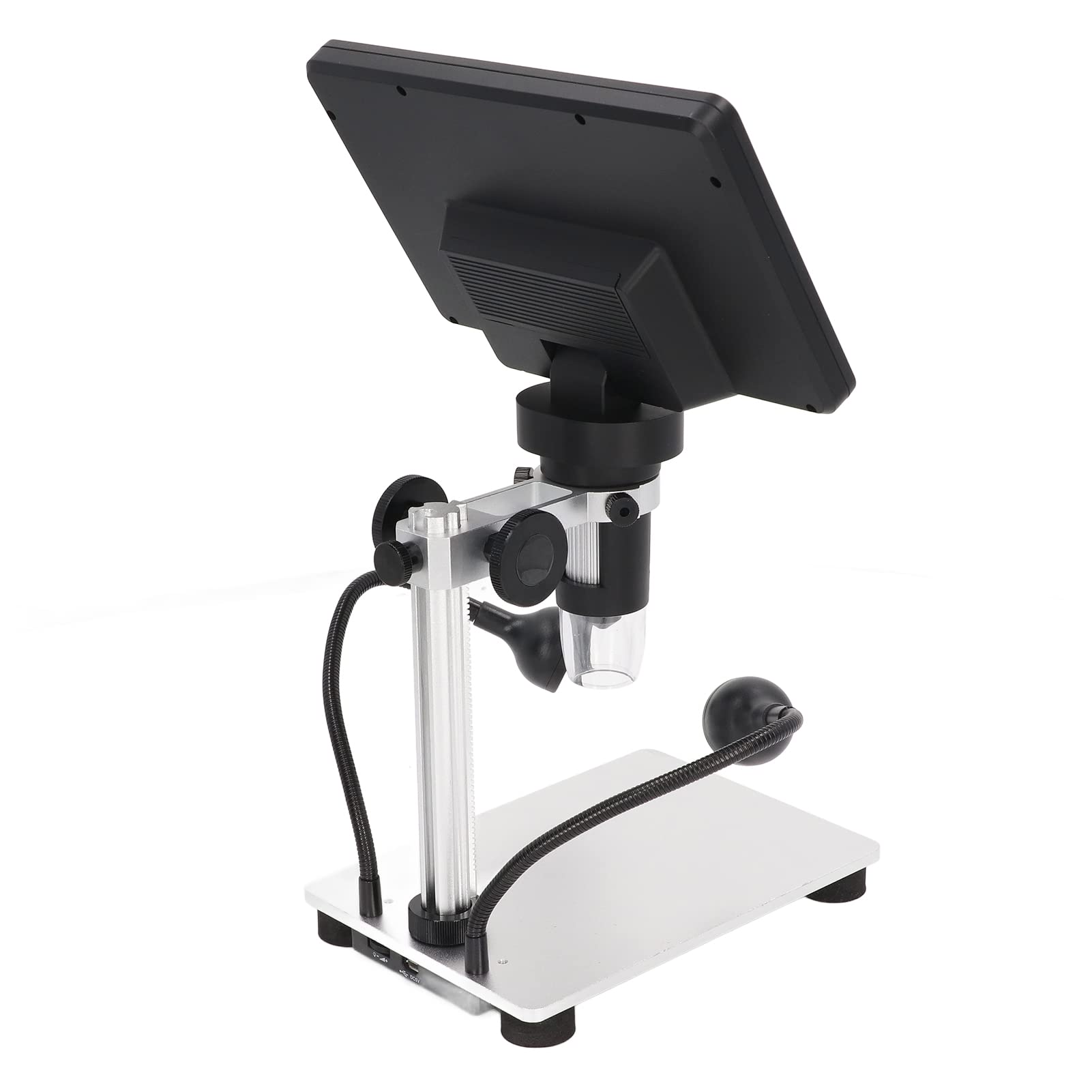 Cocoarm 7-Zoll-LCD-Digitalmikroskop Elektronisches Mikroskop 1200X 1080P mit 12MP-Kamera 8 LED-Aluminiumlegierungsständer für PCB-Löten Münzfelsinspektion Studentenreparatur
