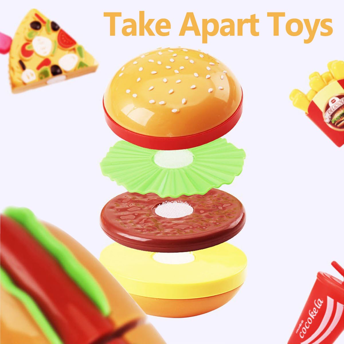 Fast Food Spielzeug Set Für Kinderküche – 16-teilig Mit Burger, Pommes & Mehr, Abnehmbar & Pädagogisch Wertvoll