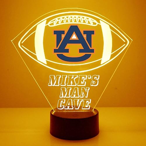 Miniatura 3 de Lámpara de ventilador de fútbol americano universitarioluz nocturna, LED  Personalizar gratis  Con calcomanía con licencia (TIGERS (Auburn U))