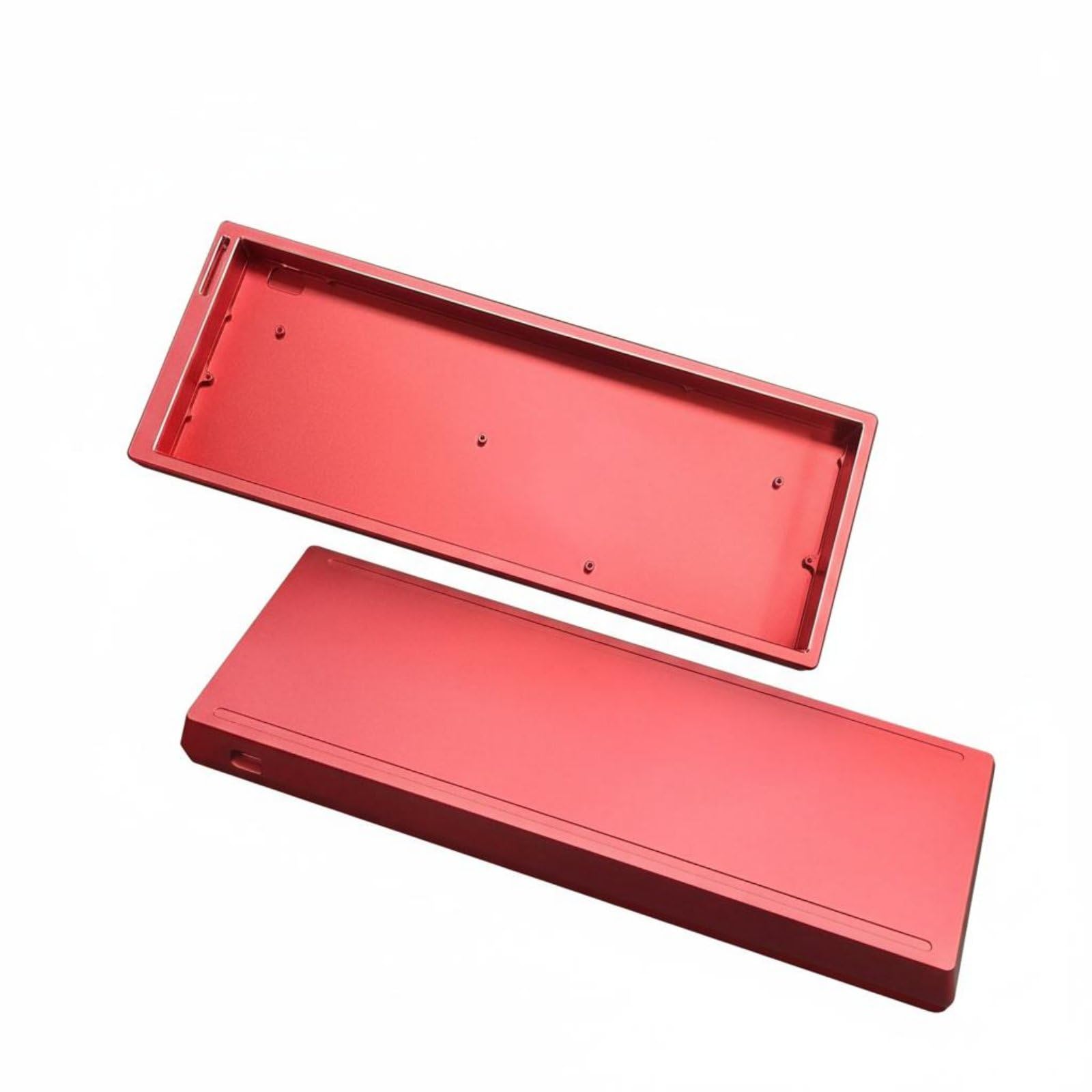 Tastiera in Alluminio Custodia Case Telaio per Tastiere Meccaniche 60 Standard GH60 PCB Vari Lavorazione CNC Piedini Antiscivolo Viti Incluse Adatta, Red