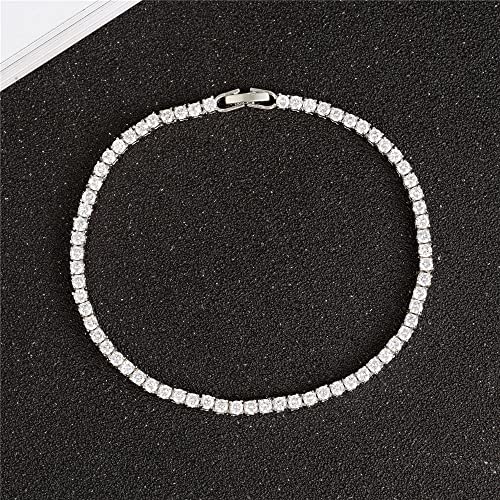 Kelistom 14K White Gold Plated Tennis Anklet For Women, 3Mm Cubic Zirconia Classic Tennis Bracelet Anklet Gold Ankle Bracelet For Women (3Mm-White, 10) #TOP5