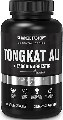 Jacked Factory Indonesian Tongkat Ali + Fadogia Agrestis - Extracto 2001 Longjack Tongkat Ali para hombres con Fadogia Agrestis 600 mg y Primavie