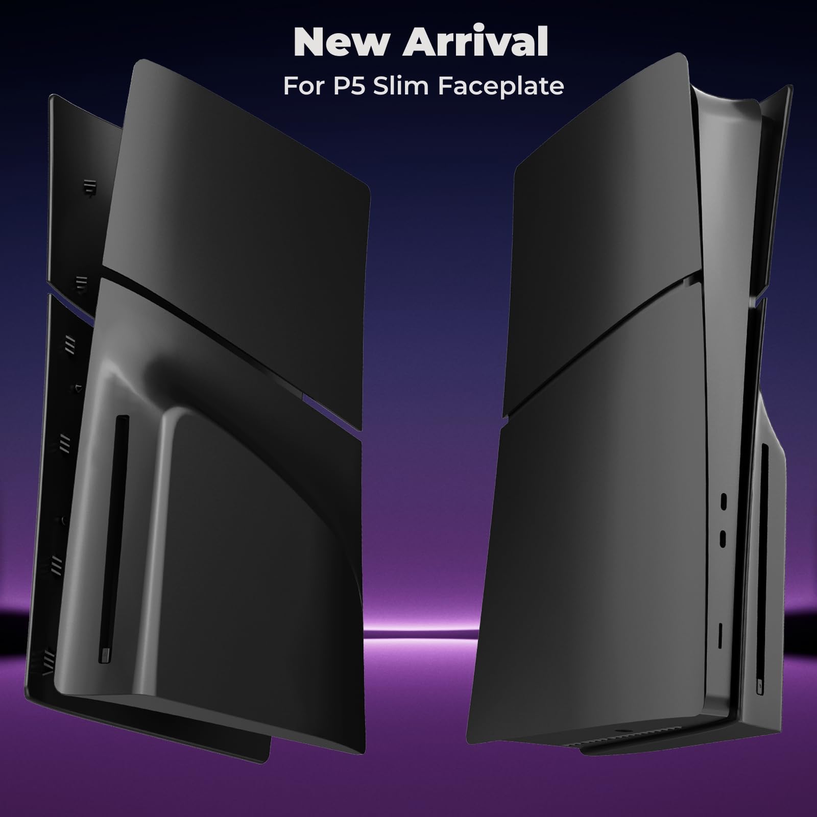 FacePlates for PS5 Slim Disc Edition Cover Plate for PS5 Slim Premium ABS Replacement Plates Anti-Scratch Dustproof Protective Shell Case for PlayStation 5 Slim Accessories Black thumbnail 12