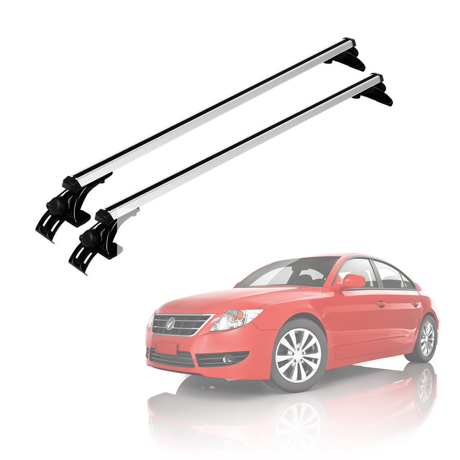 Photo 1 of Roof Rack Cross Bar Rail, Universal Aluminum Roof Rail Cross Bar for Roof Width Between 48-51in, Low Wind Noise Rooftop Cargo Carrier Crossbars (Universal, for Car Roof Width Between 48-51 in)