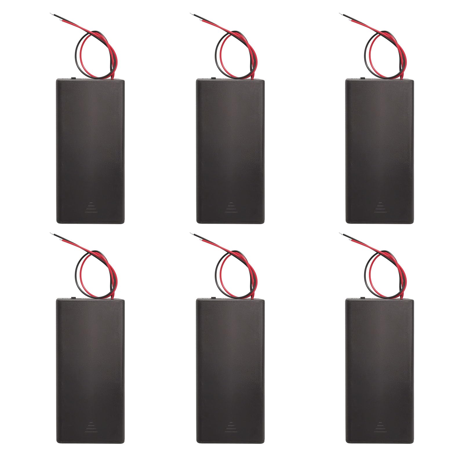 18650 Black 2X 3.7V Battery Holder, 2 Slots x 3.7V for 2x18650 Batteries Box Container with ON/Off Switch and Wire Leads