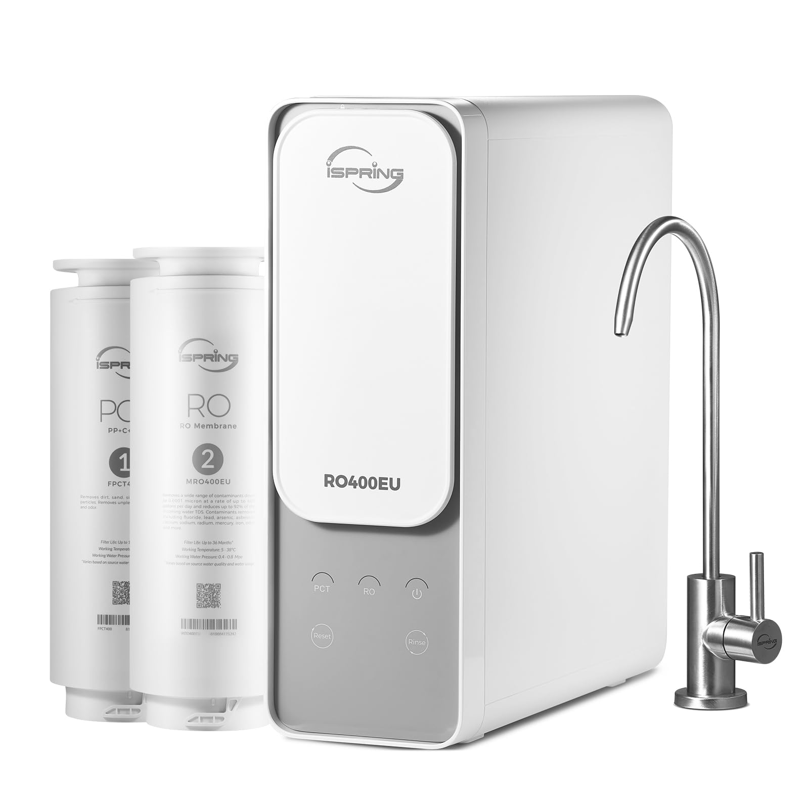 iSpring RO400EU Système Osmose Inverse sous Évier Réduction TDS