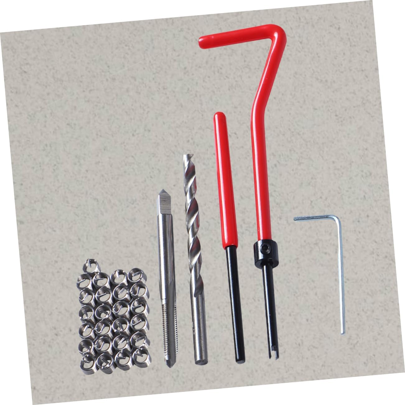 30pcs Thread Repair Kit Helicoil Insert Tool for Restoring Damaged Threads Cast Complete Metric Installation with Drill Bits and Taps